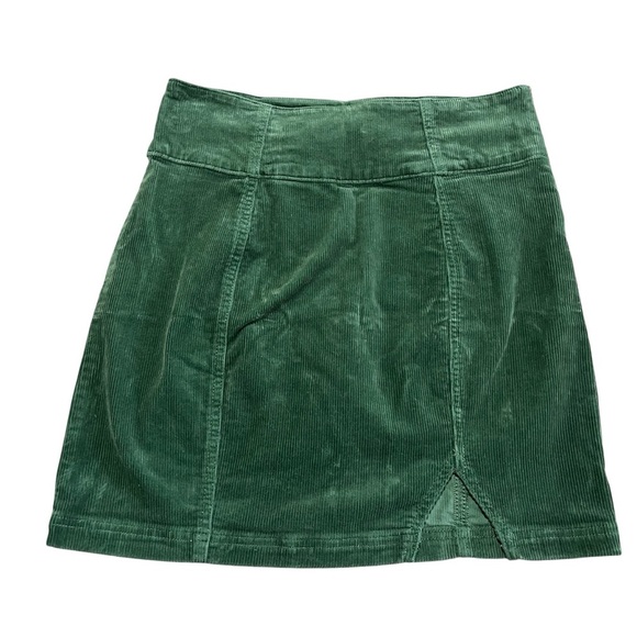 Corduroy Green A-Line Mini Skirt Y2K 90s Size 11 Casual Preppy Summer Fall - Picture 1 of 7